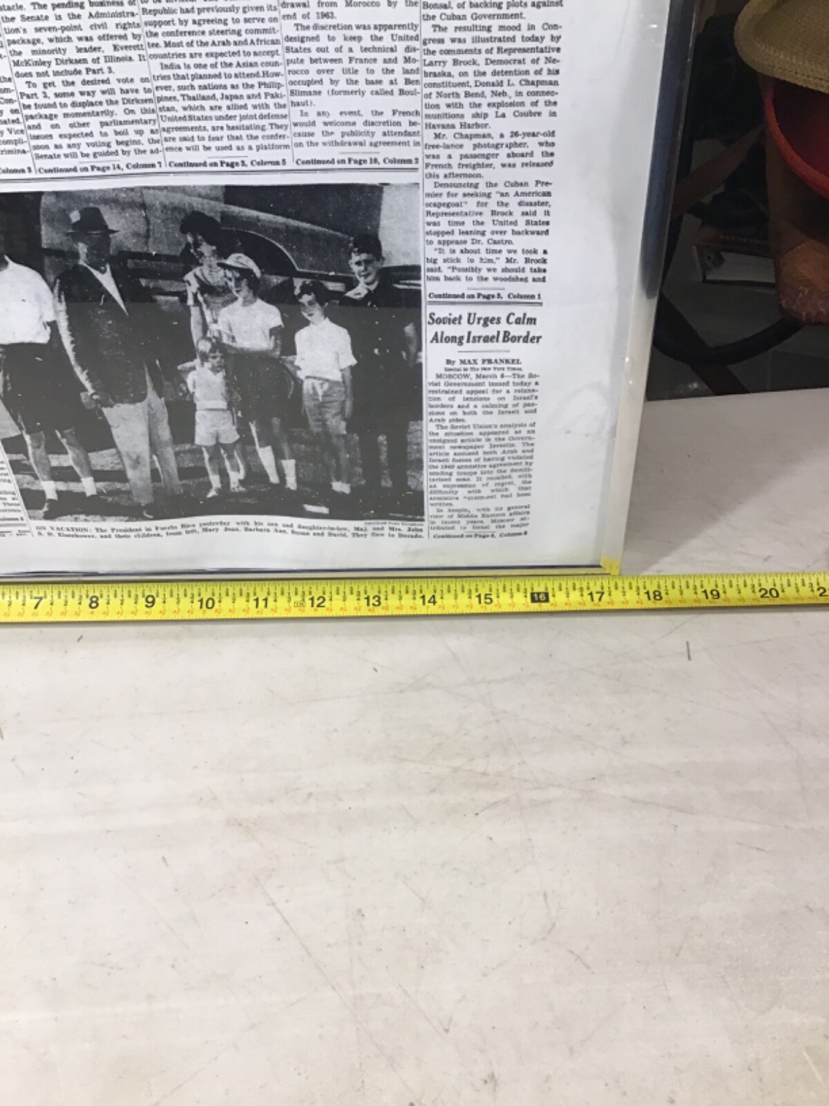 VTG REPRODUCTION OF THE NEW YORK TIMES FRONT PAGES March 7 1960 Framed 18”x 24”