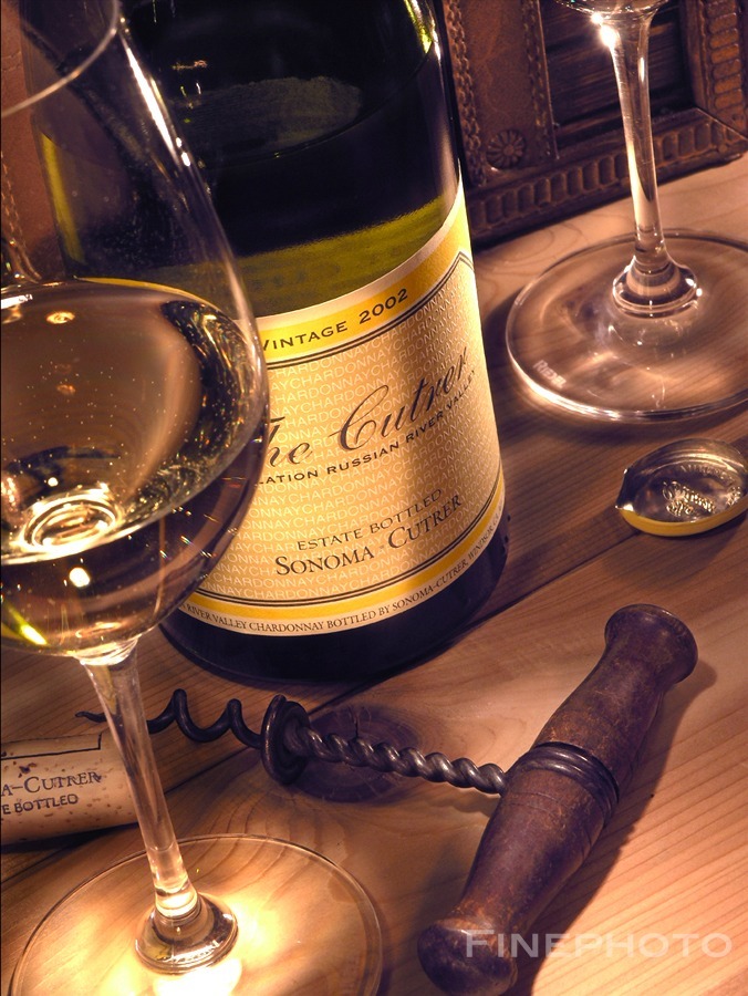 WINE ART Signed Original 13×19 CUTRER CHARDONNAY Sonoma California K. W. WRIGHT