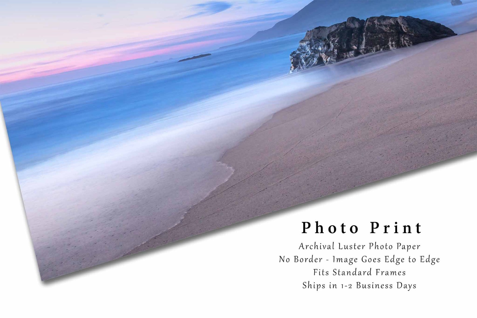 Big Sur Photography Print: California Coastal Beach Serene Sunset Ocean Photo