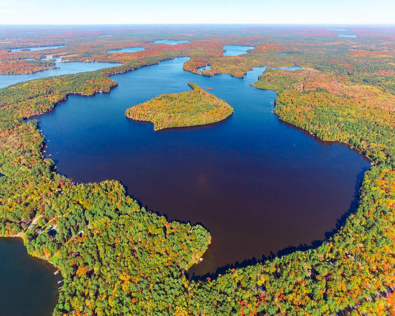 Cranberry Lake, Eagle River Vilas County, Wisconsin Aerial Photo. Frame Optional