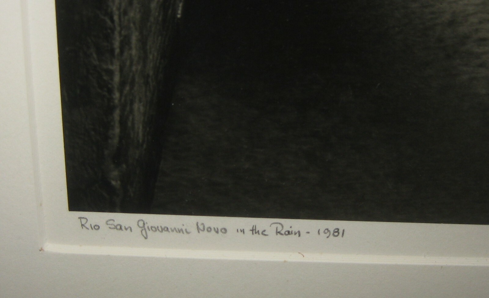 RALPH LIEBERMAN ‘Rio San Giovanni Nuovo in the Rain -1981’ Venice PHOTOGRAPH