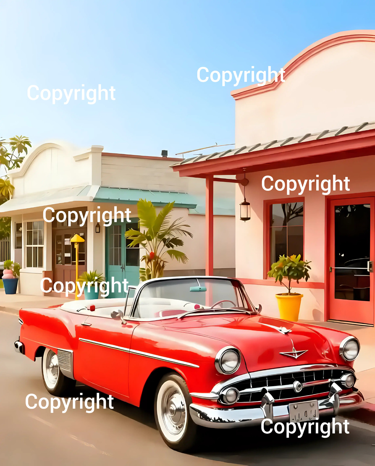Digital high quality image picture photo wallpaper background 8 Vintage Car 50s