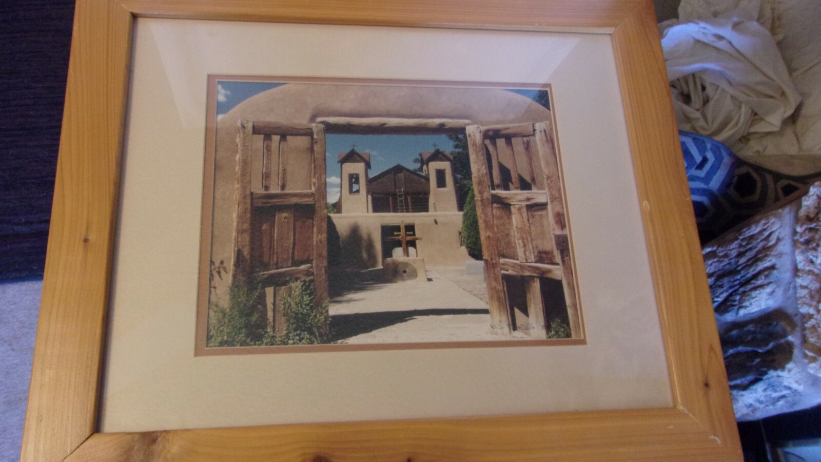 Chimayo, New Mexico Pueblo Mission Church Frame & Matted Photo by WJ Mandell #2