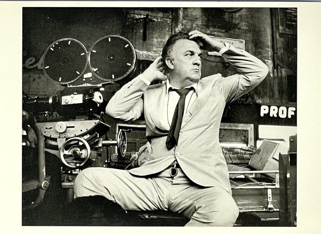 Federico Fellini Art Print Card Fotofolio 4”x6” On The Set Of Roma Film 1972