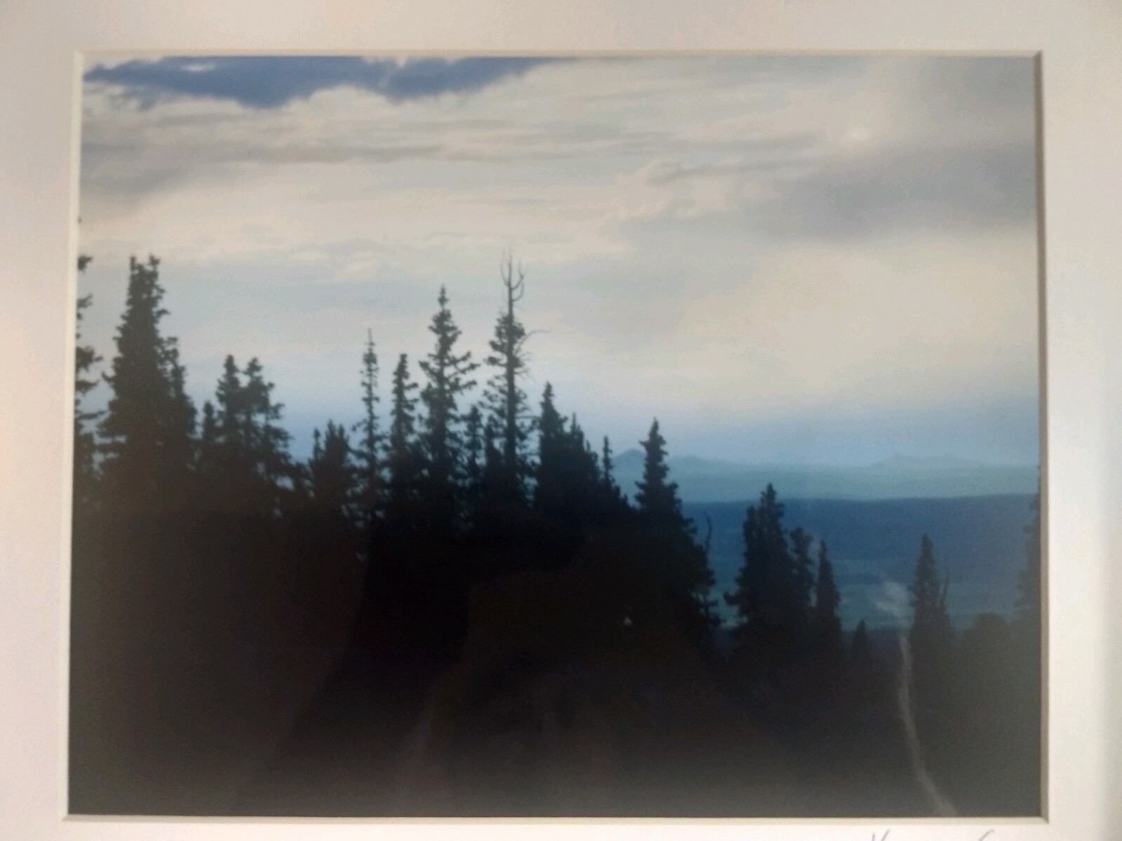 14″x11″ Matted Picture Photo Landscape Photography Print Sky Mountains Trees