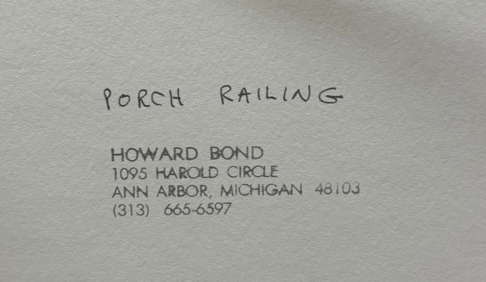 Original 1975 HOWARD BOND ‘Porch Railing’ ABSTRACT Modernist SIGNED Photograph