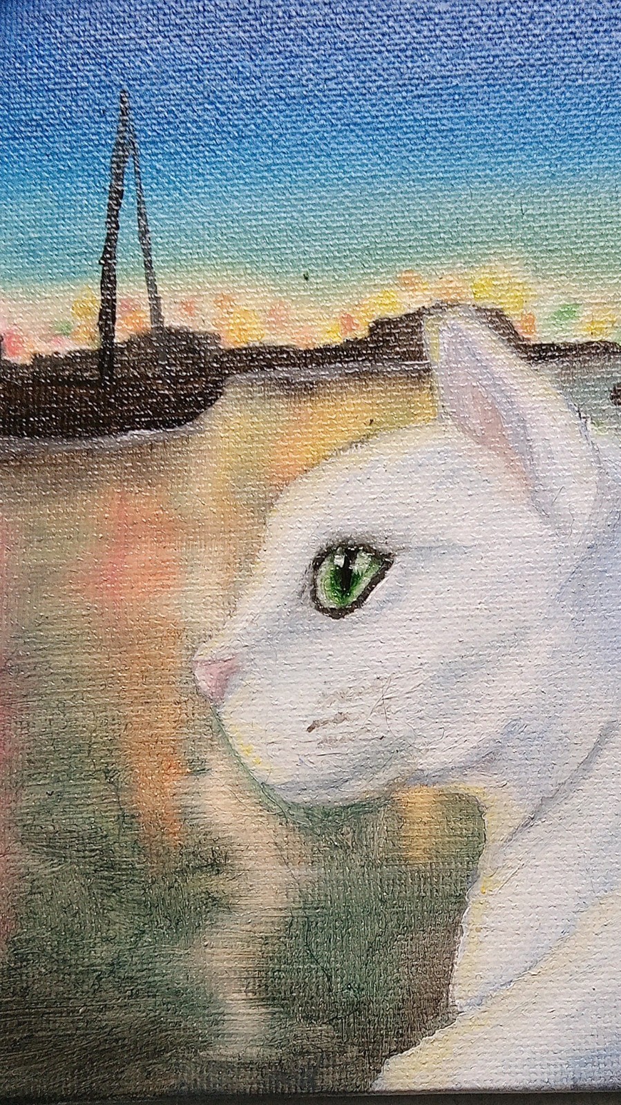 Cute Colorful Cat Marina Digital Art Print Photo for Wallpaper Background Laptop