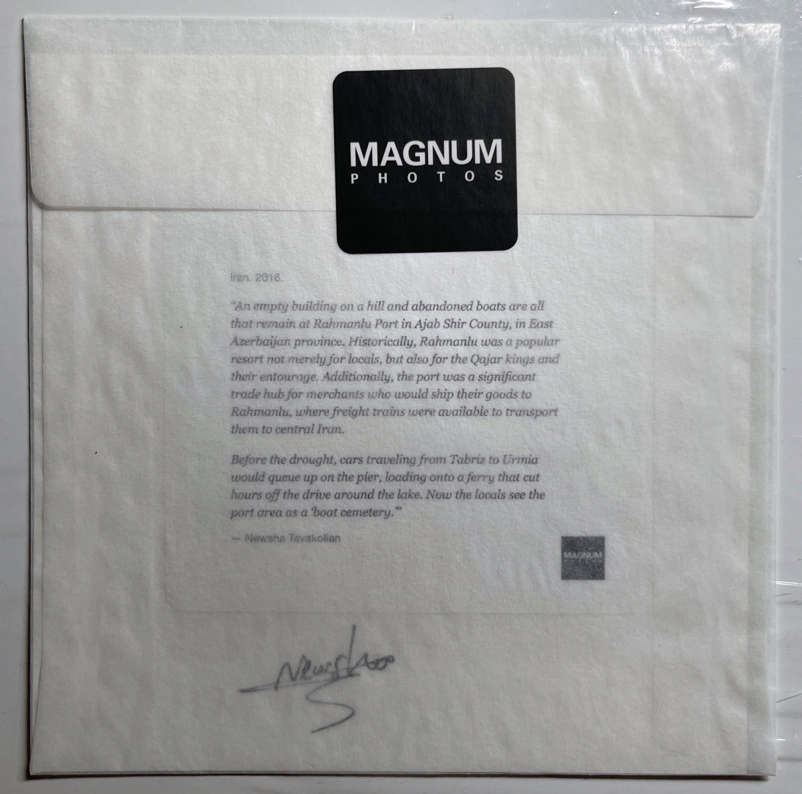 SIGNED NEWSHA TAVAKOLIAN IRAN 2016 LIMITED EDITION MAGNUM 6×6 PRINT NEW