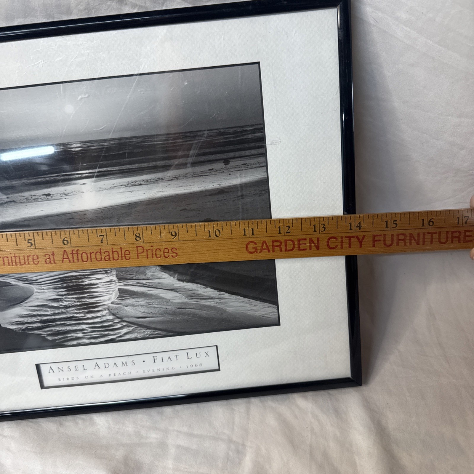 Ansel Adams Birds on a Beach Evening Framed Framed 1966 Photo 12×14 Wall Art VTG