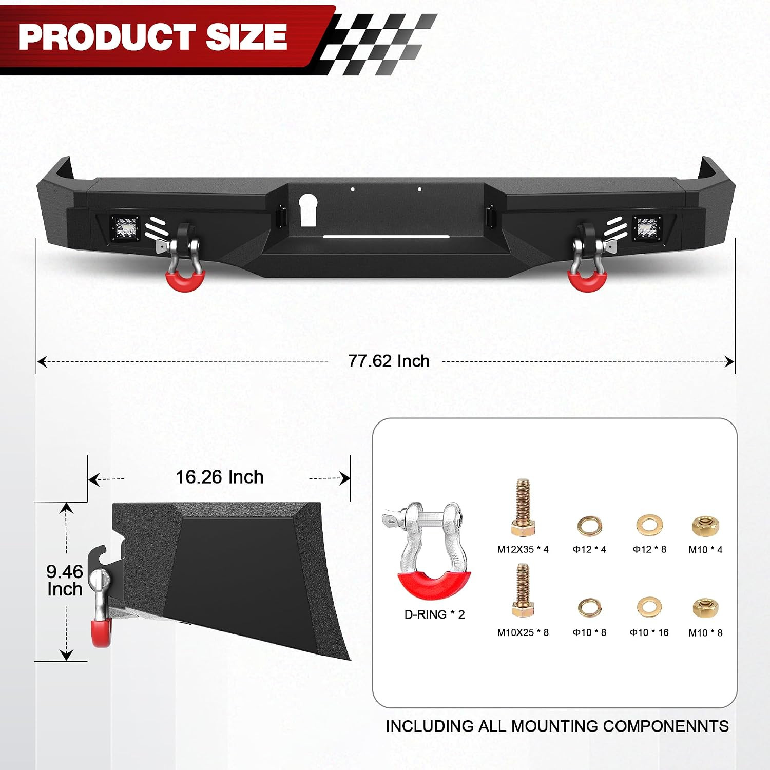 Rear Bumper for 2009-2018 Ram 1500 & 2019-2025 Ram 1500 Classic | Steel Bumper W