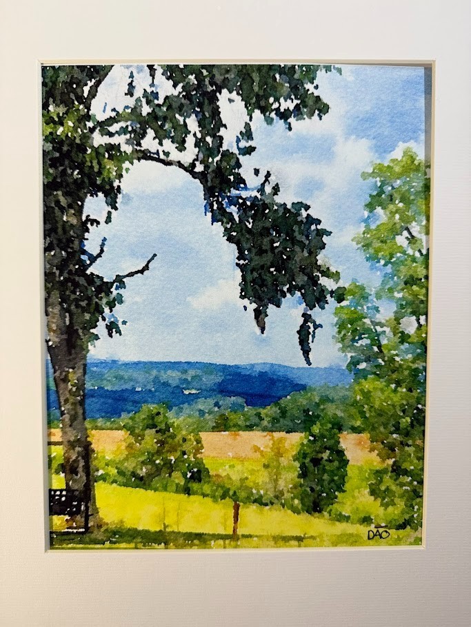 Landscape Digital Watercolor Original Photograph 8 X 10 Mat 11 X 14 Signed