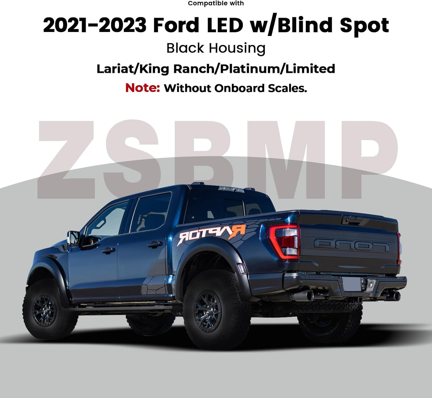 LED Tail Light Assembly Compatible with 2021 2022 2023 Ford F150 TREMOR/RAPTOR W