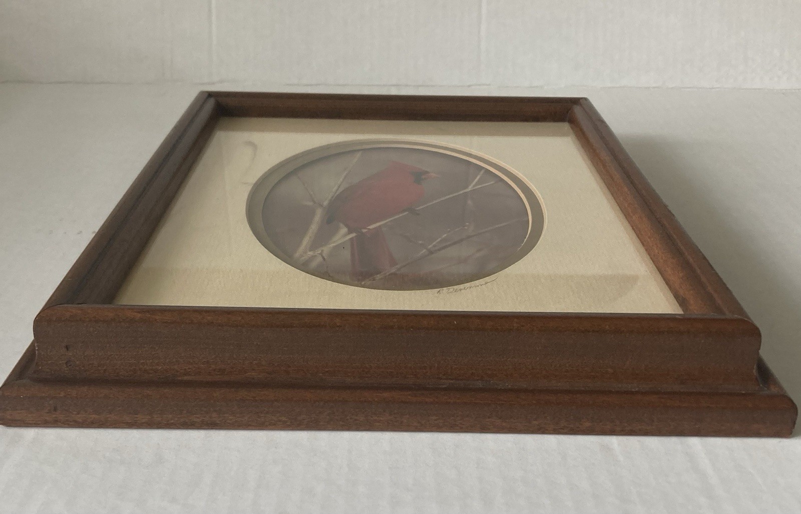 Rick Denomme Bird Photography Set of 4 Framed Cardinal Chickadee Titmouse Signed