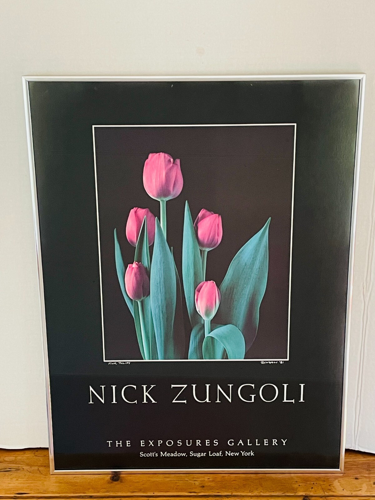 NICK ZUNGOLI Vintage 1981 “Pink Tulips” Signed & Framed- 18 x 24″