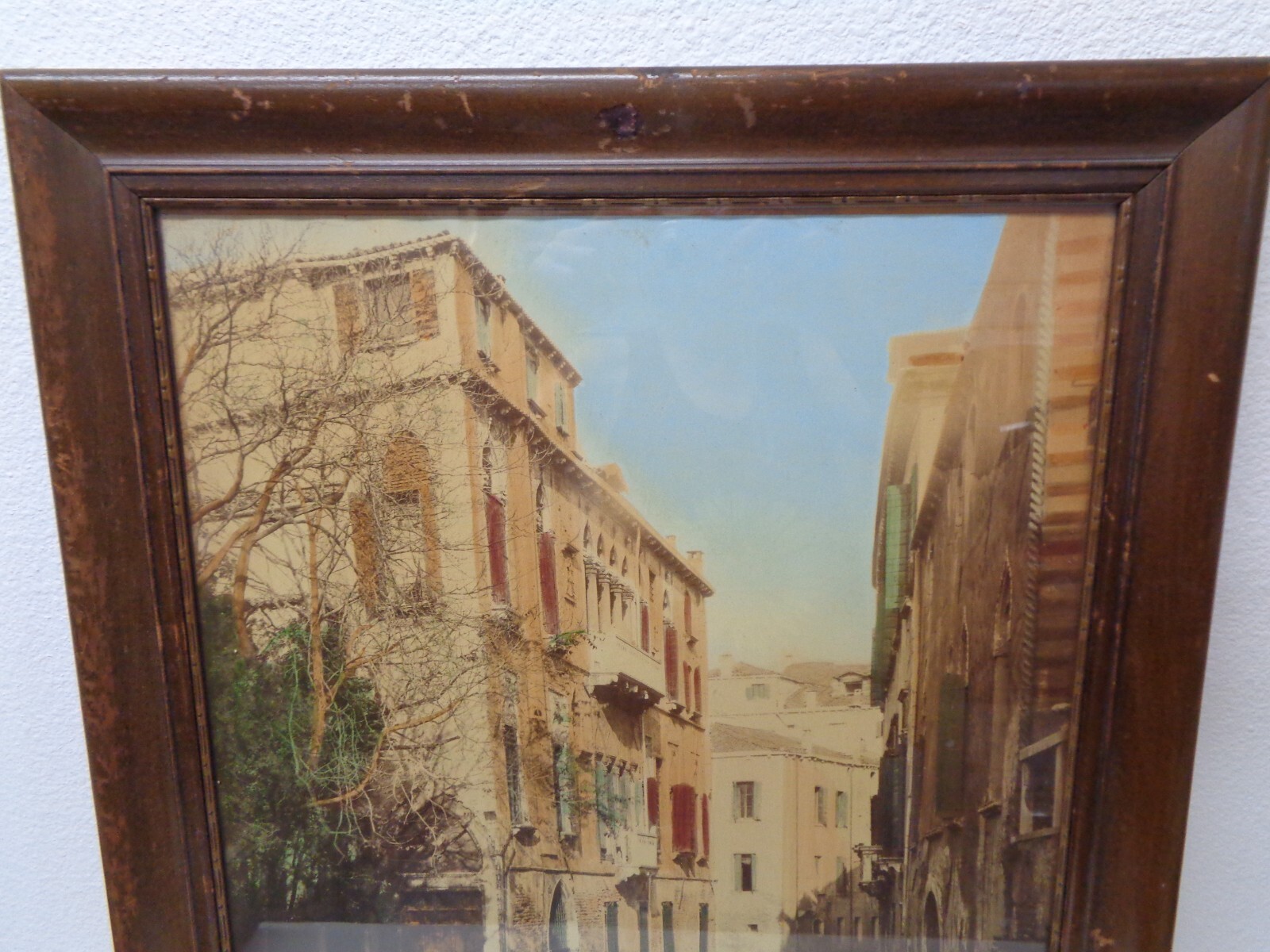 Vintge Venice Bridge of Sighs Hand Tinted Colorized Albumin Photograph