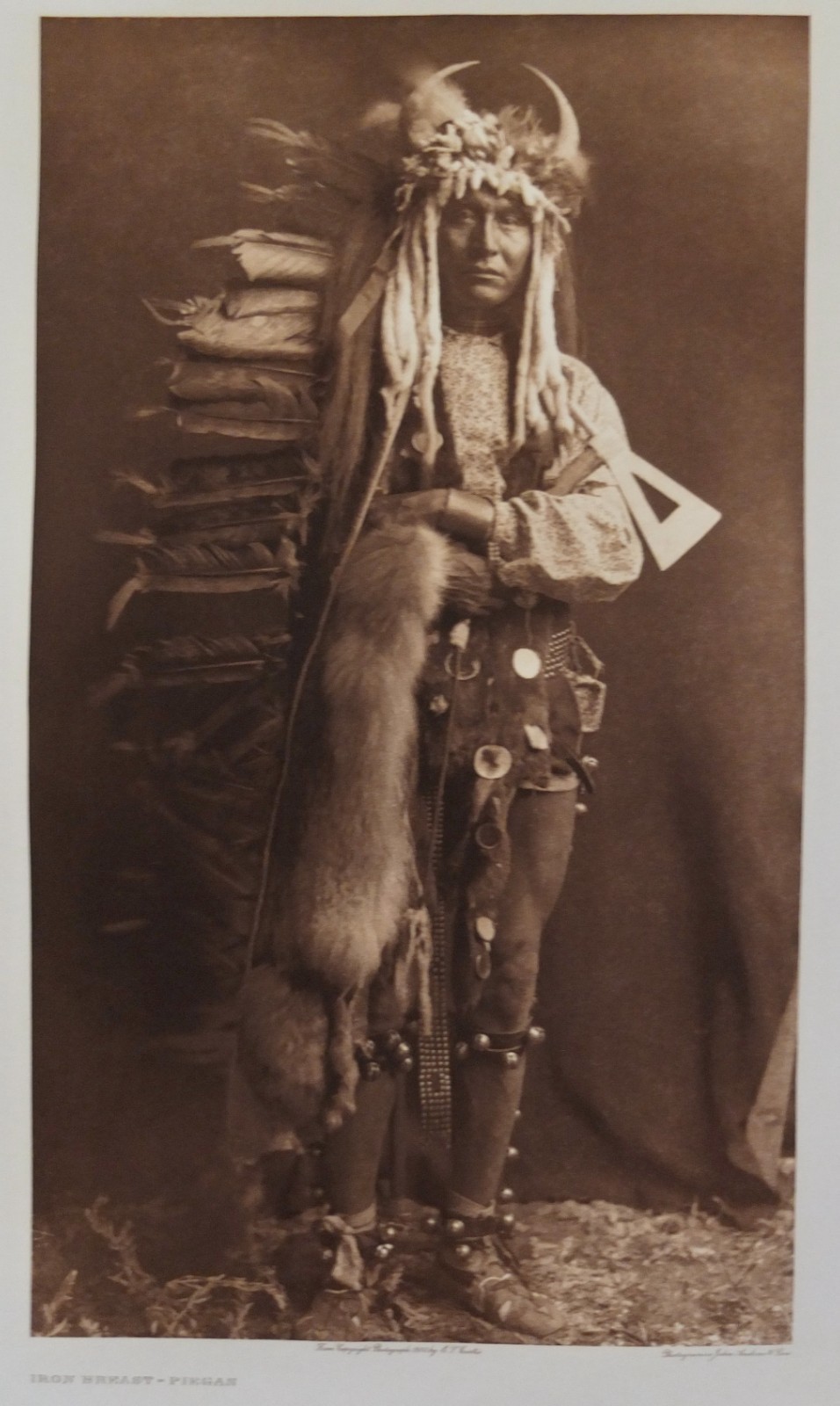 Edward S. Curtis “Iron Breast – Piegan” From Original 1900 Photogravure Negative