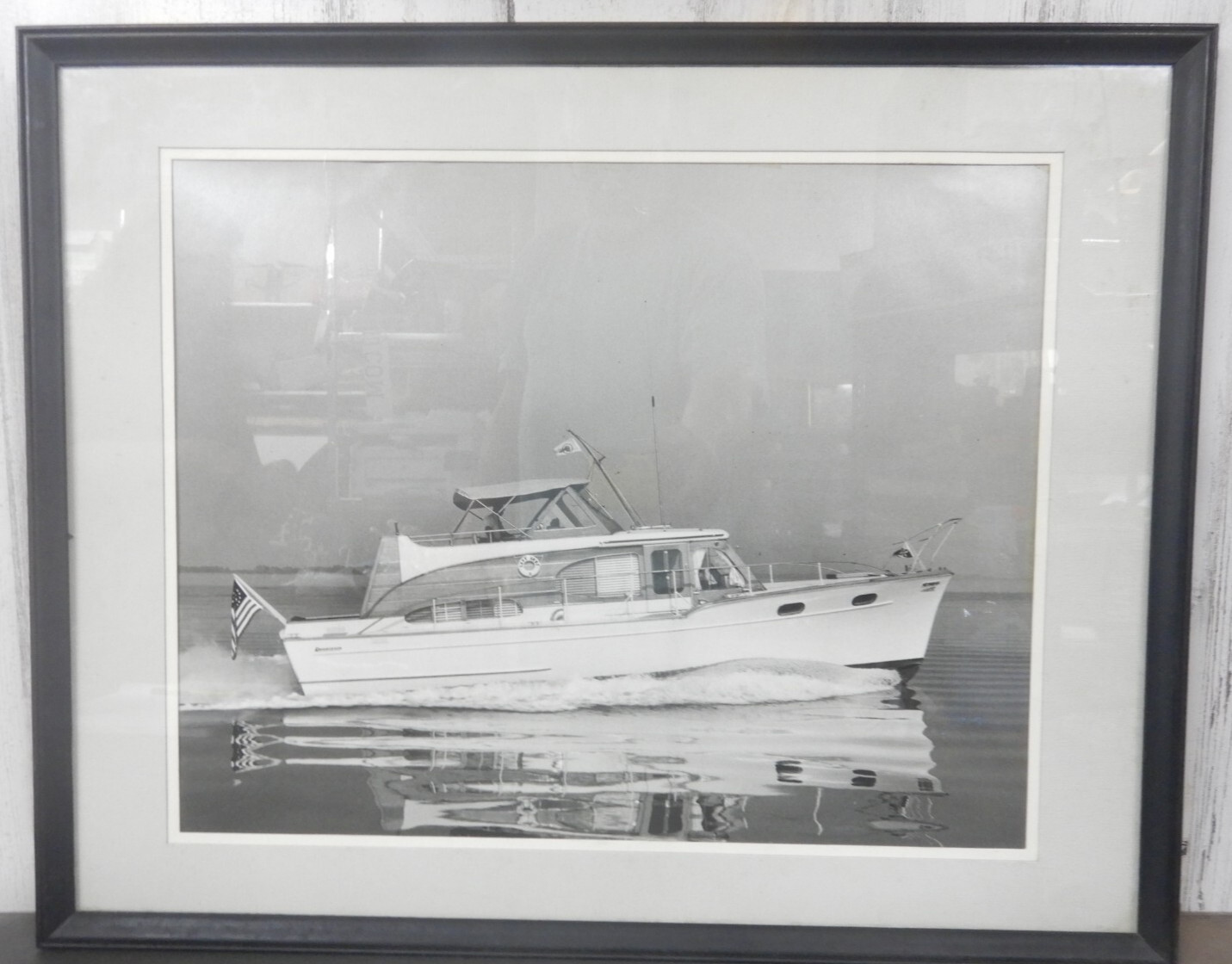 LARGE Vtg 1950s 60s Power Yacht Photograph Richardson Boat Cheaspeake Bay