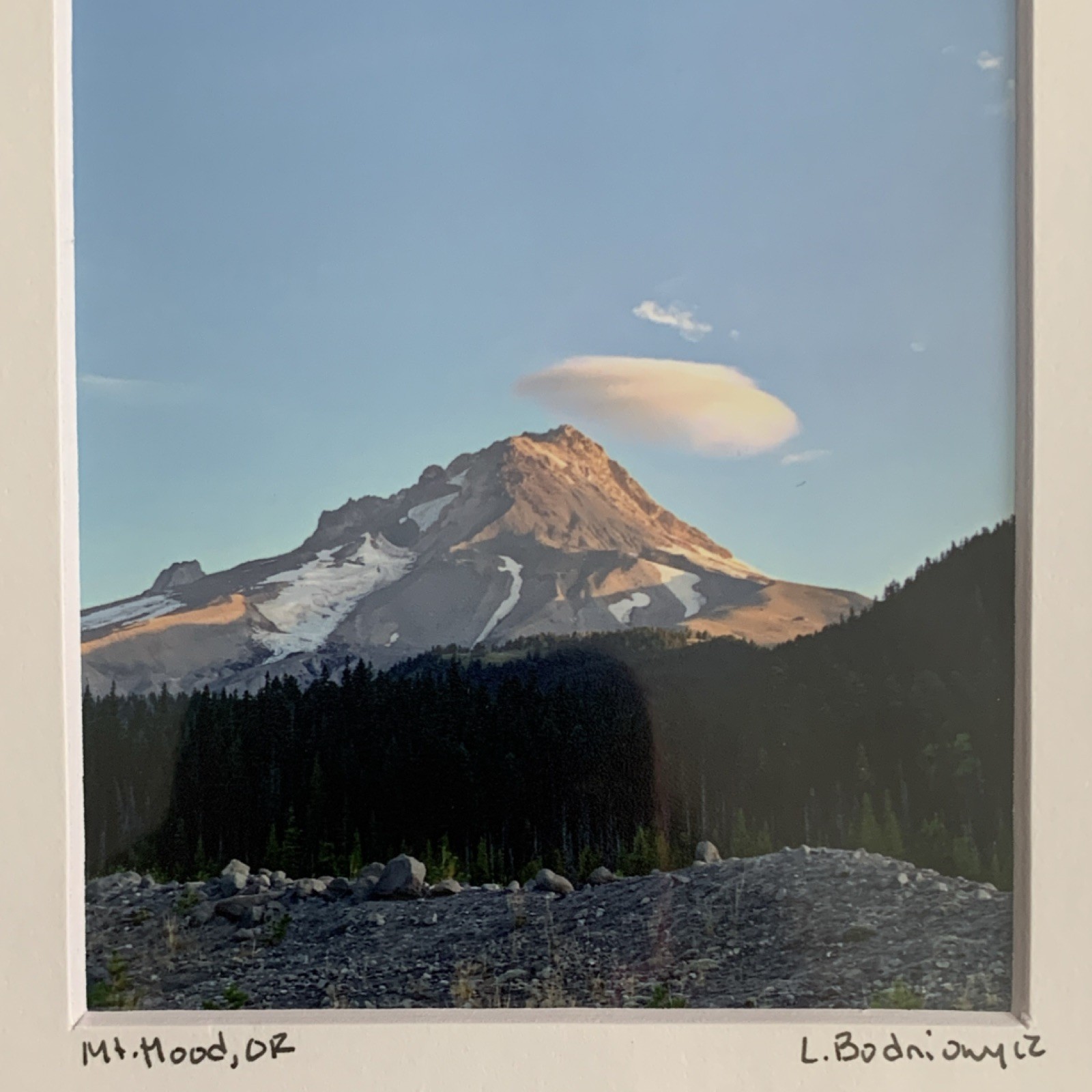 Minimalist Signed Matted Mt. Hood OR Photography Print