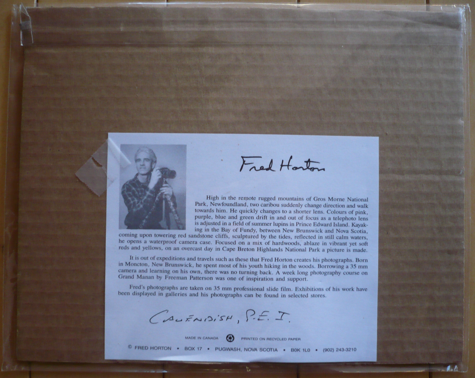 FRED HORTON PUGWASH NOVA SCOTIA CANADA VINTAGE PHOTOGRAPH Coastal Pencil Signed