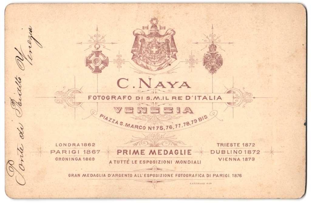 Photograph C. Naya, Venezia, View Venice, Piazza S. Marco, Bridge with Gonde