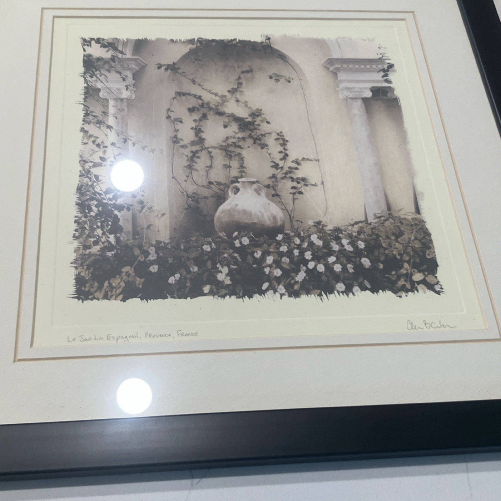 Alan Blaustein European Garden Sepia Set of 3 Framed Landscape Photographs