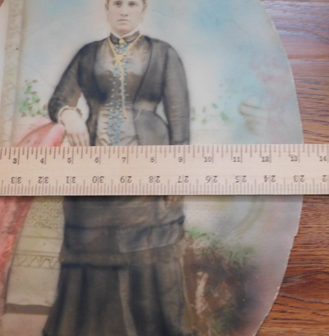 Vintage Large Color-Enhanced Picture of Woman Oblong 13″x19″