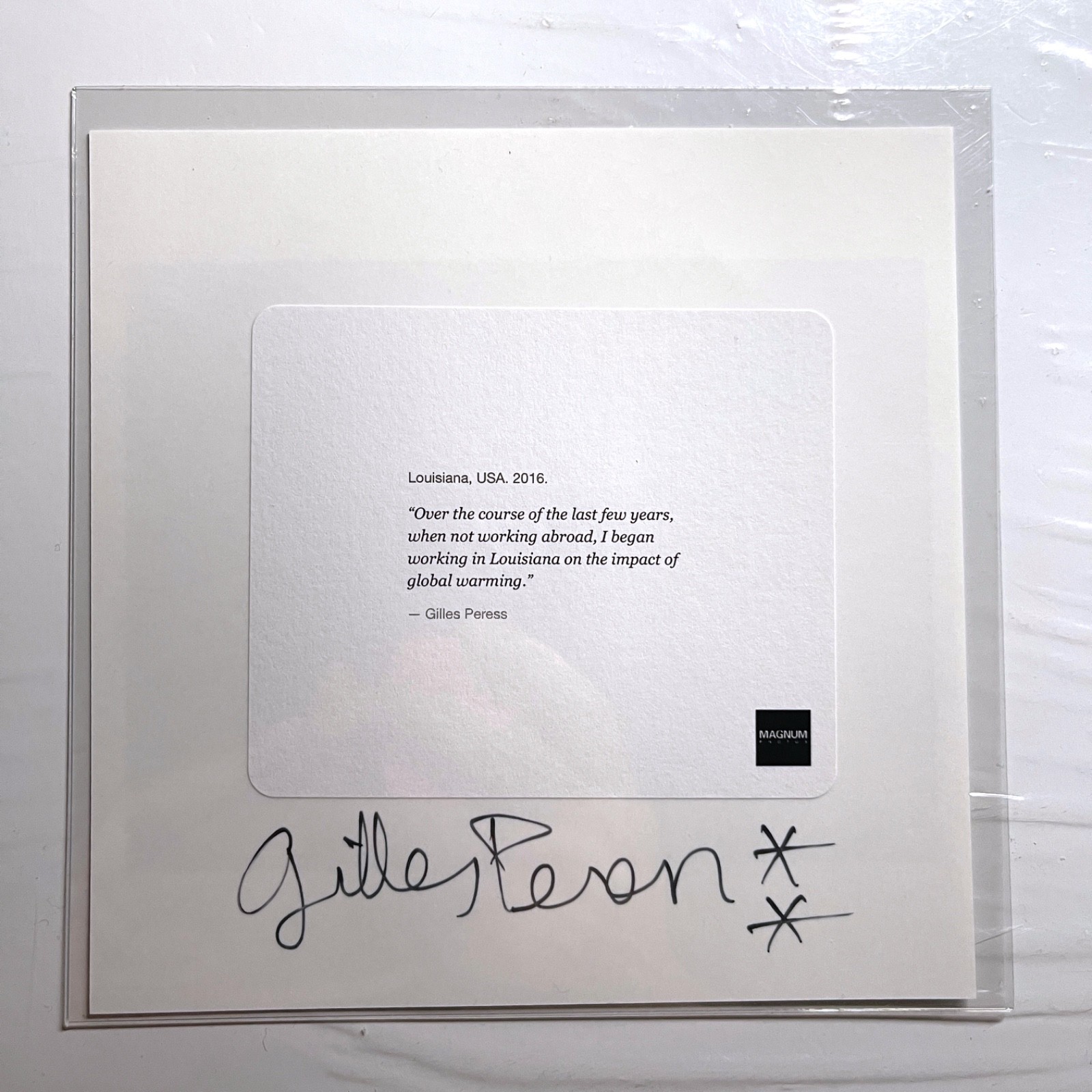 SIGNED GILLES PERESS FIRE LOUISIANA, 2016 MAGNUM 6″ SQUARE PRINT 2018 NEW