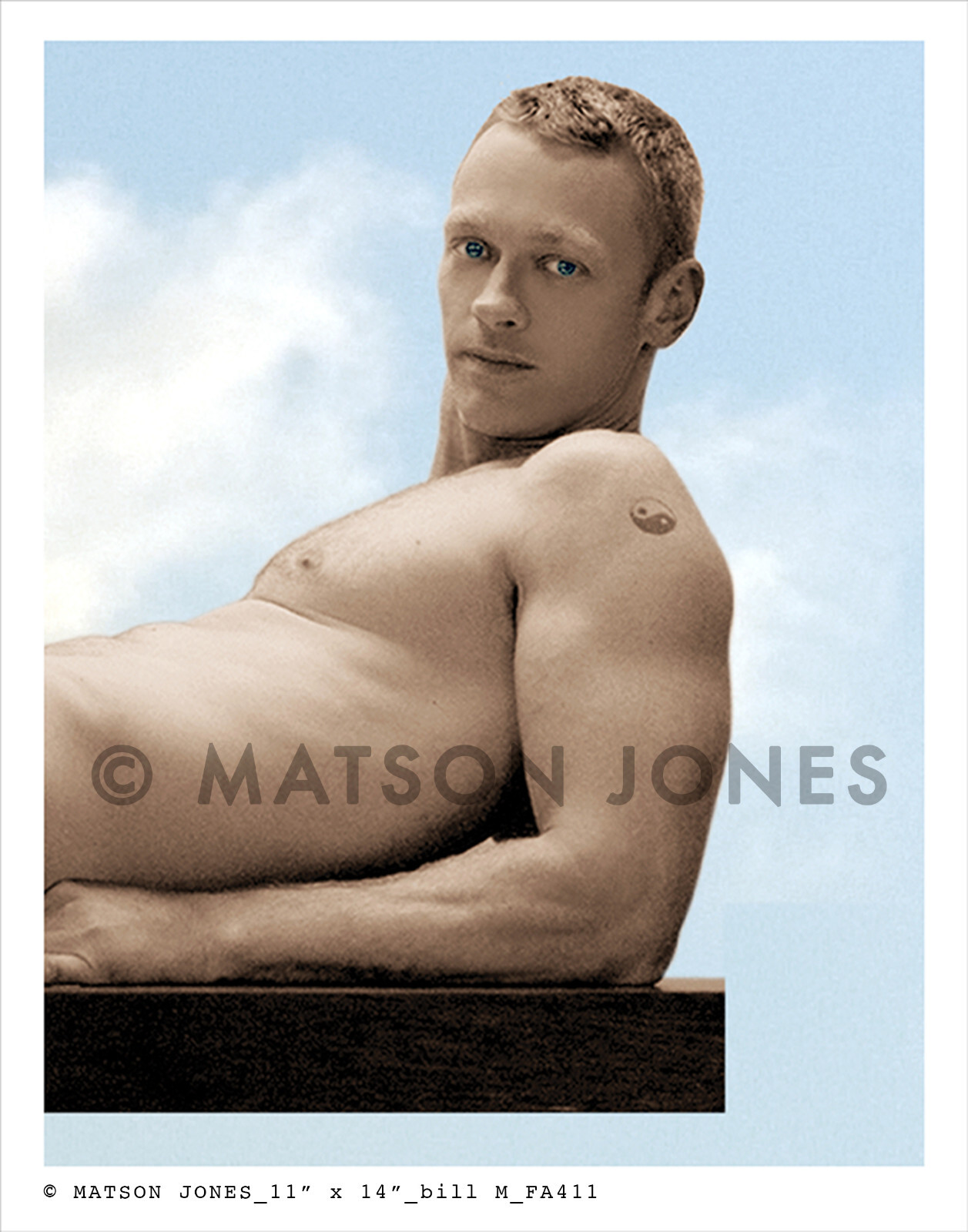 FINE ART MALE NUDE_MATSON JONES SIGNED ORIGINAL LTD ED PHOTO_11x14_BILL M_FA411X
