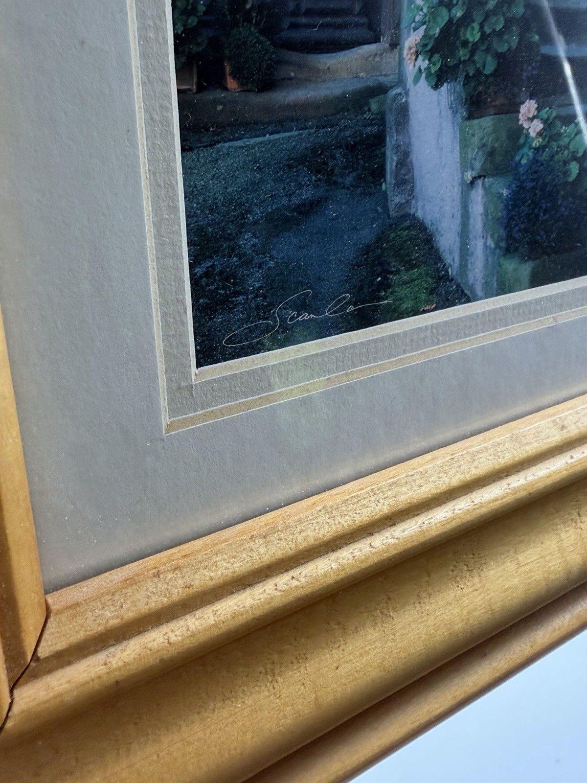 Scanlan Photo In Wood Matted Framed “Steps in Time” in Alsace, France