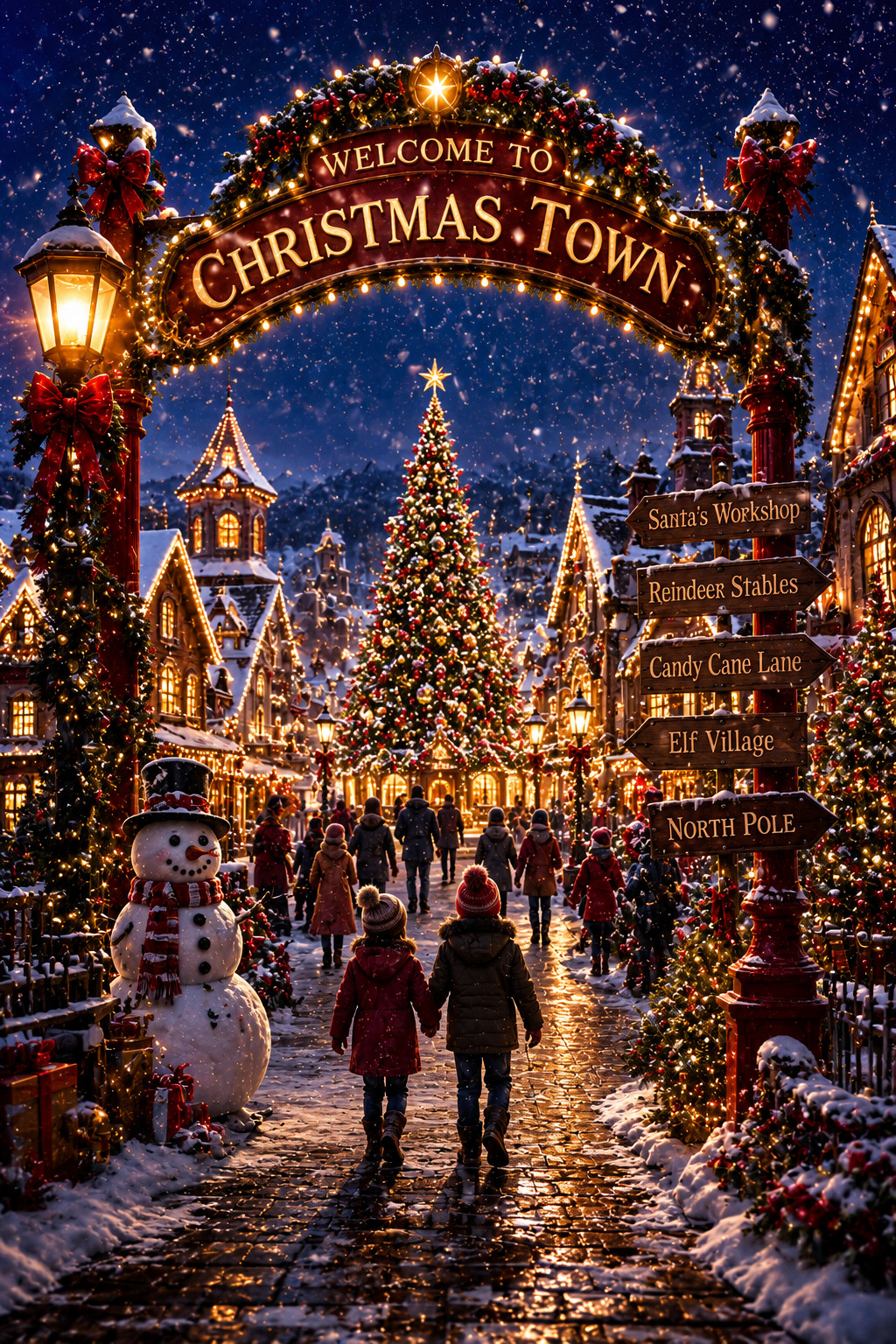 Digital Image Picture Photo Pic Wallpaper Background Christmas Town Sparkle 8855