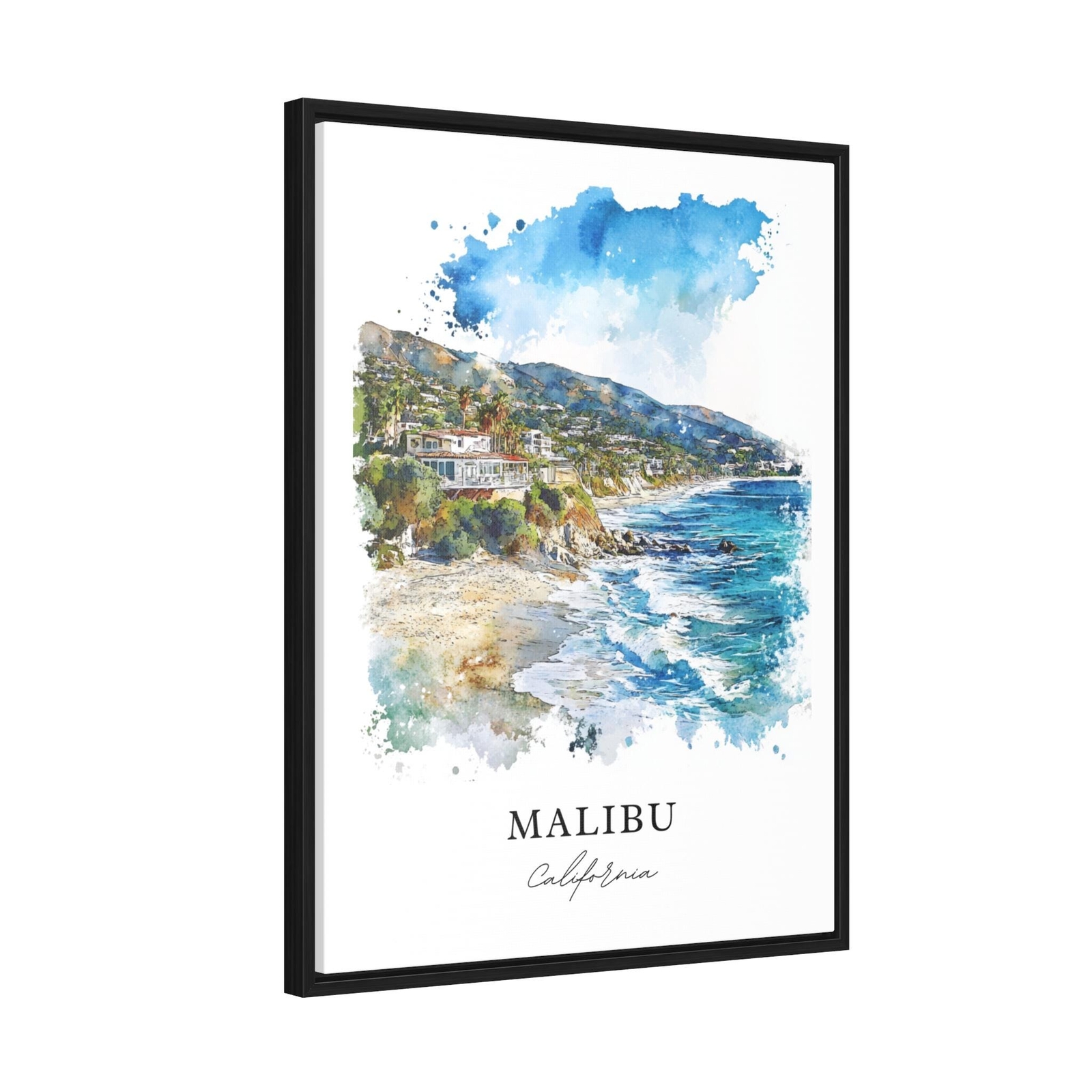 Malibu Wall Art, Malibu California Print, LA Watercolor Art, Malibu Cali Gift