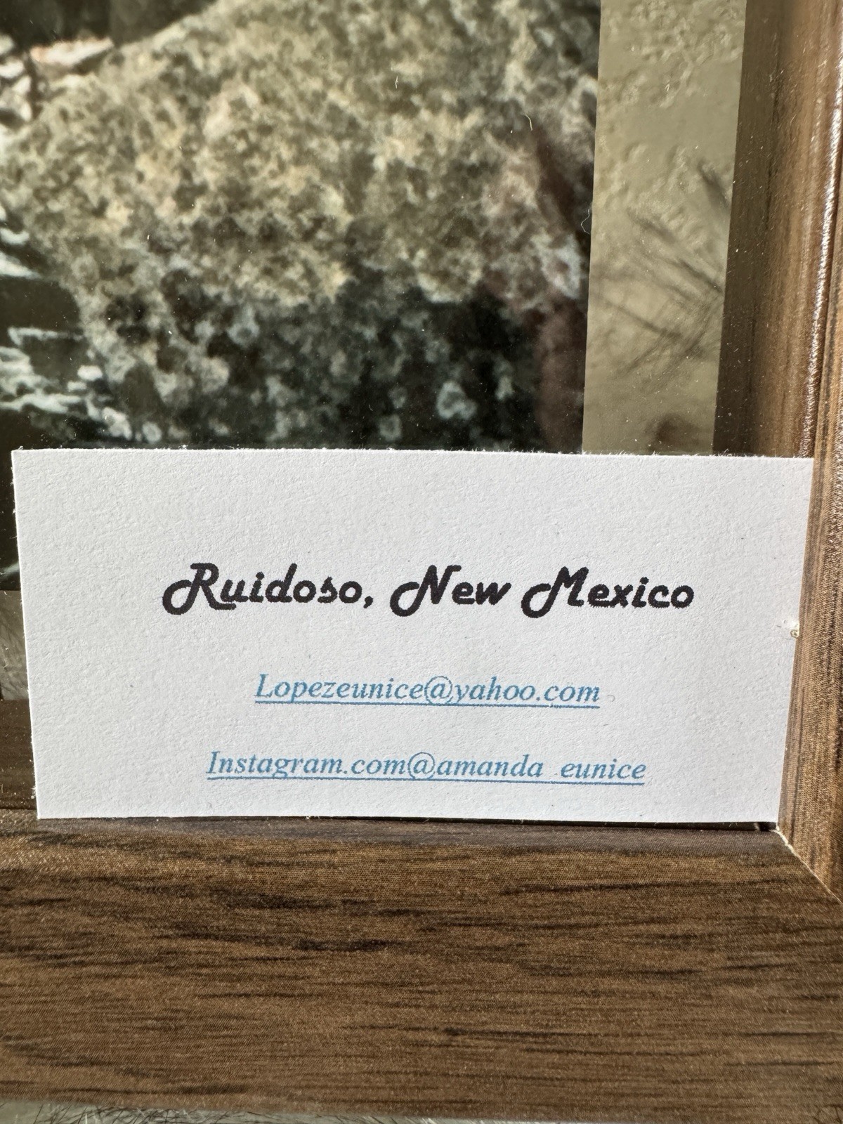 Rainy day photo of Bears Corner in Ruidoso New Mexico 8×10 framed wood