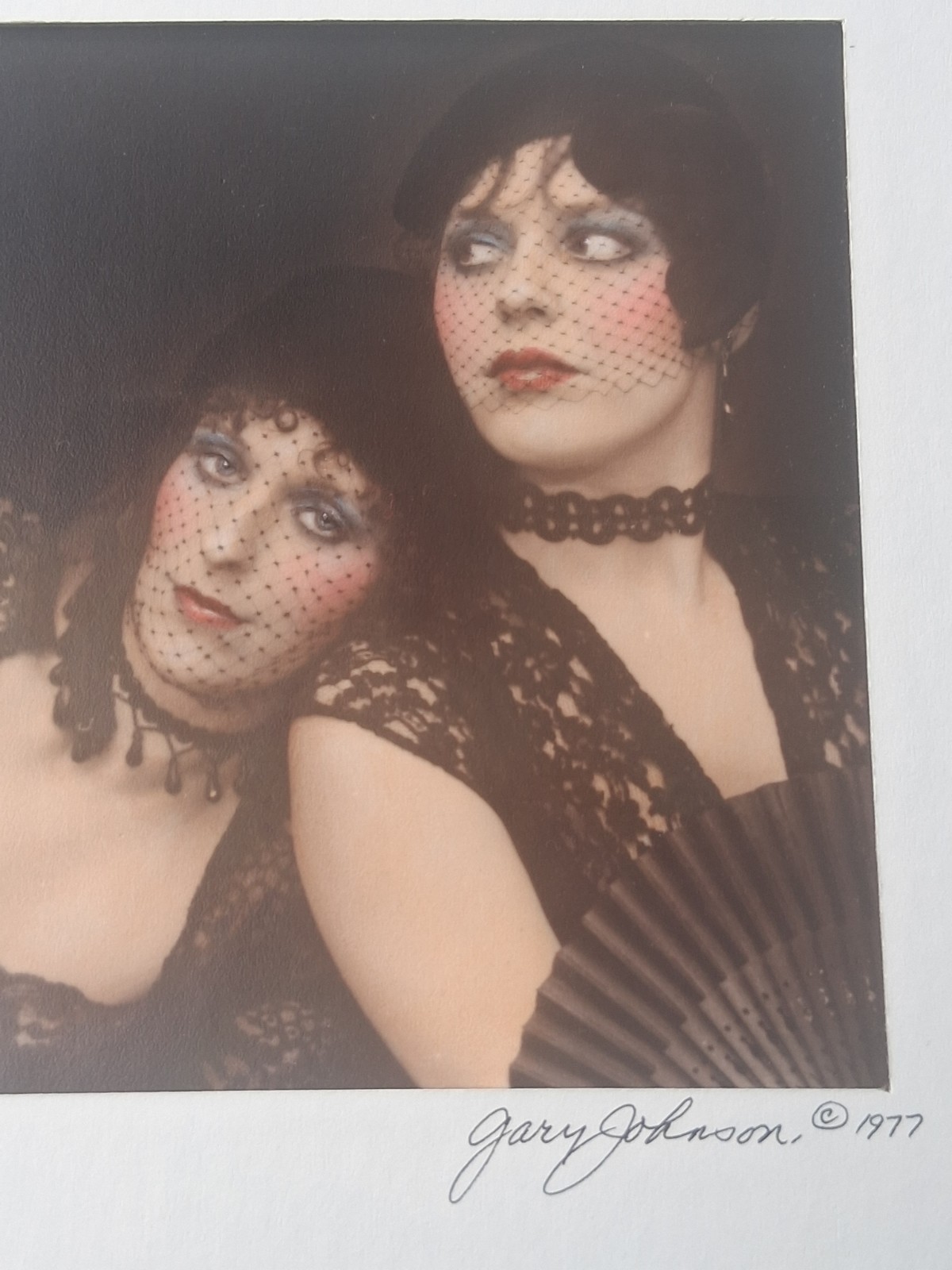 Black Widows Photograph Gary Johnson Signed Oddity Flapper Women Hand Colored