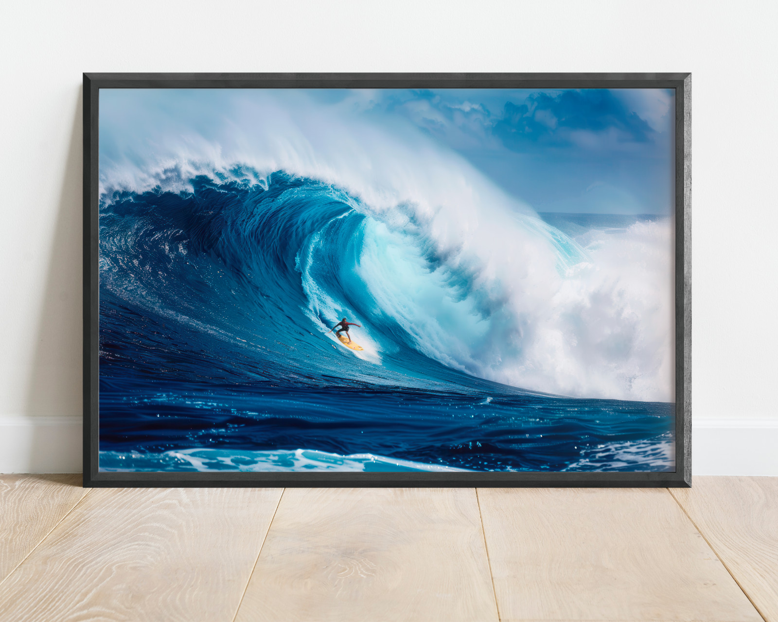 Surfing Photo, Hawaii Beach Surfing, Surfer Image Print, Huge Ocean Waves Beach