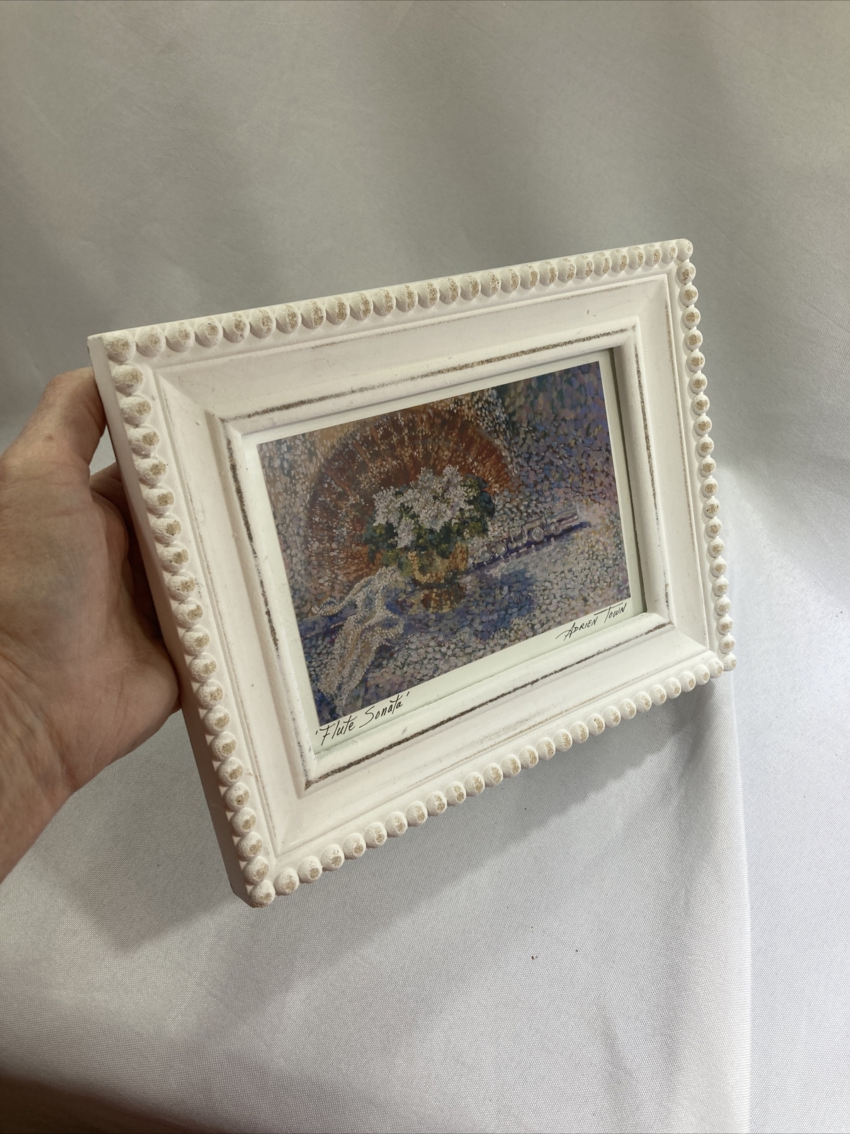 Adrien Town Watercolor Photo Of “ Flute Sonata” 5×7 Framed Postcard Size