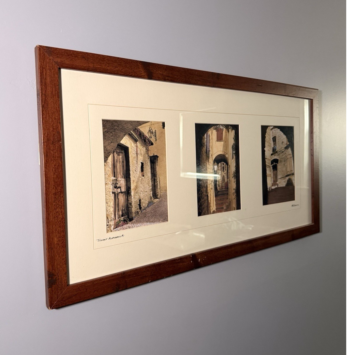 Framed Matted Signed Architectural Doors & Archways Triptych Color Photo
