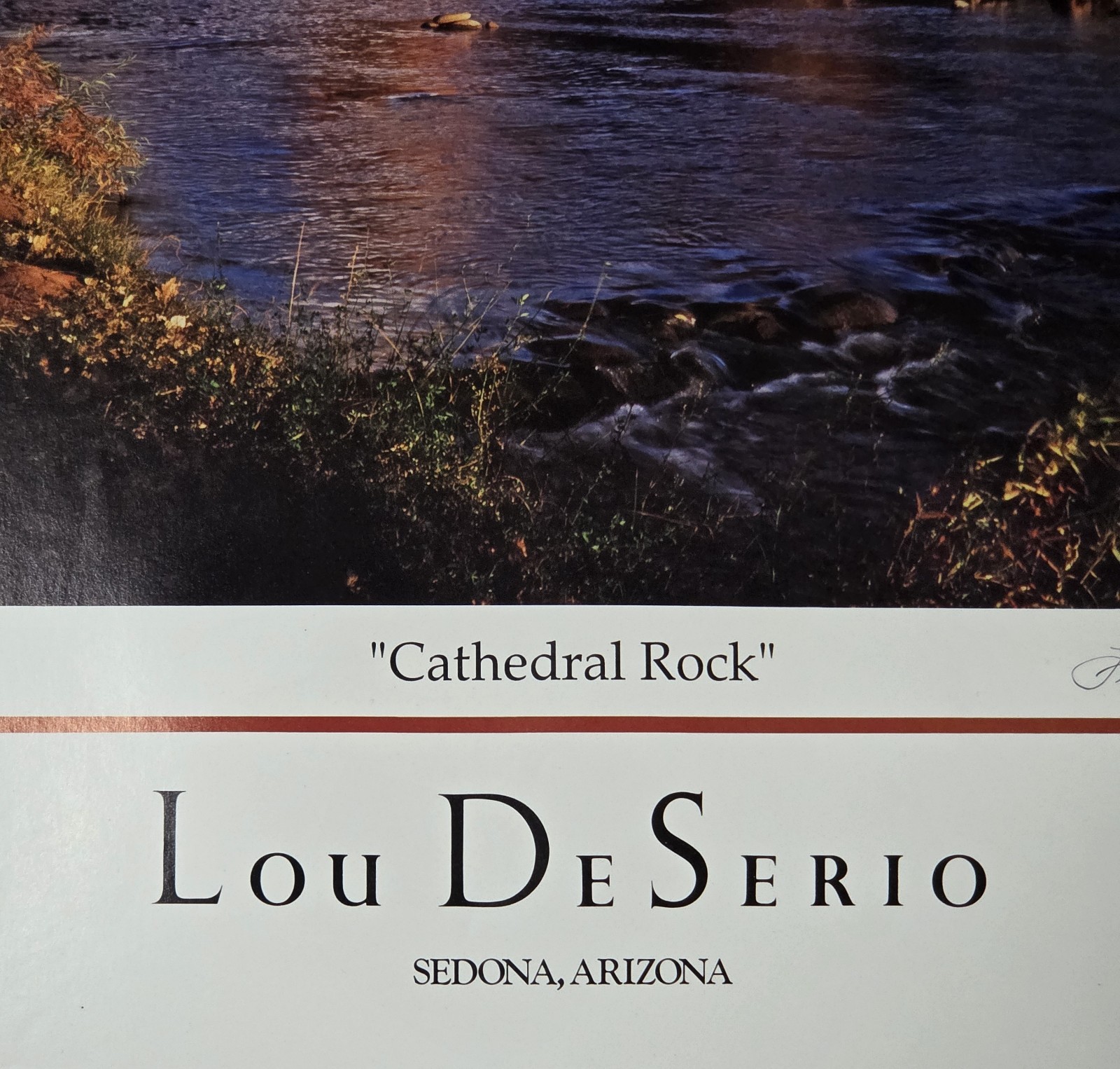 Cathedral Rock Sedona Arizona Lou DeSerio Signed Desert Art Photo Poster 1993
