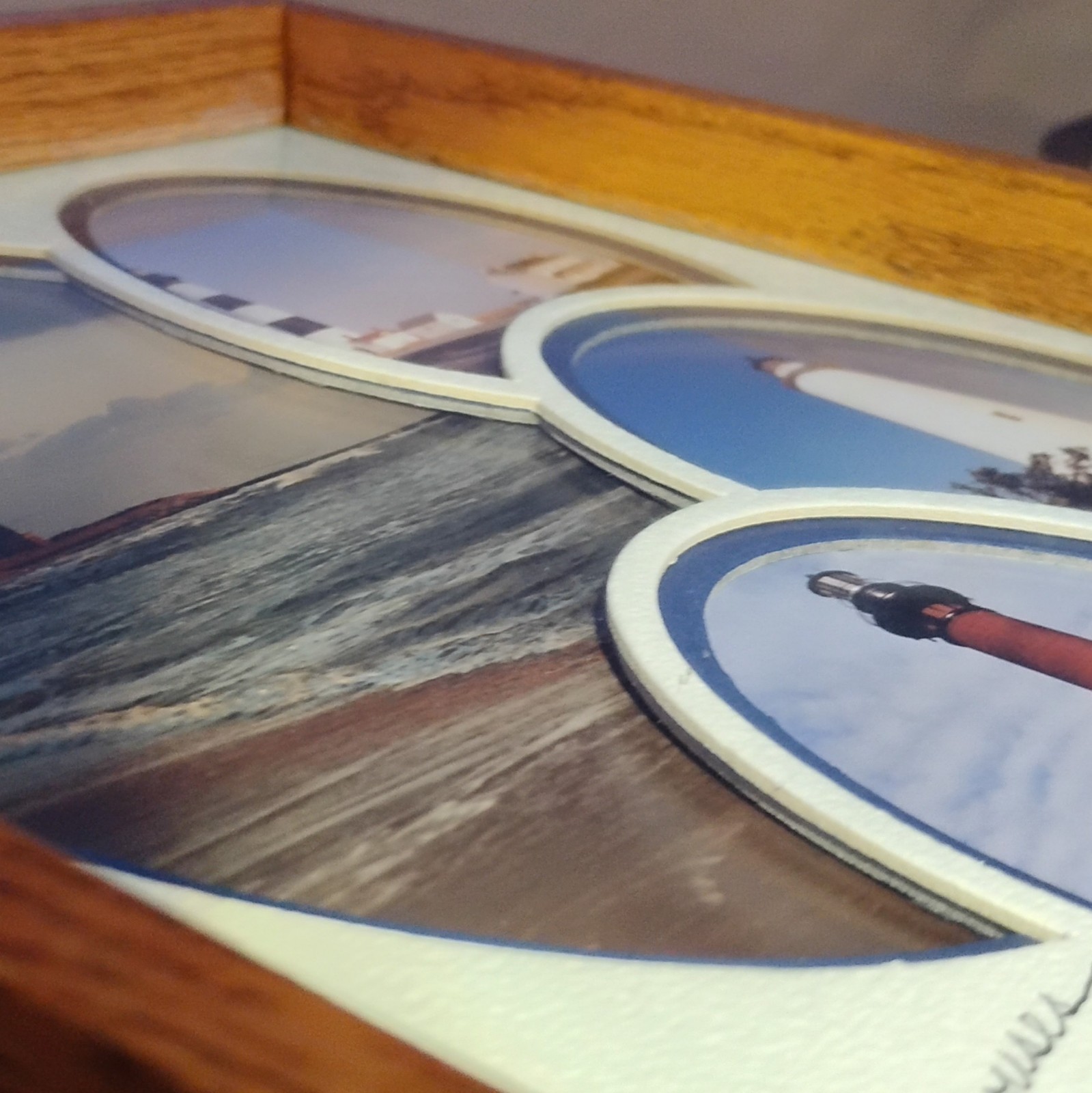 Lighthouse Of Outer Banks ’94 10×12 Mat Oak Framed & Signed Photography Wall Art