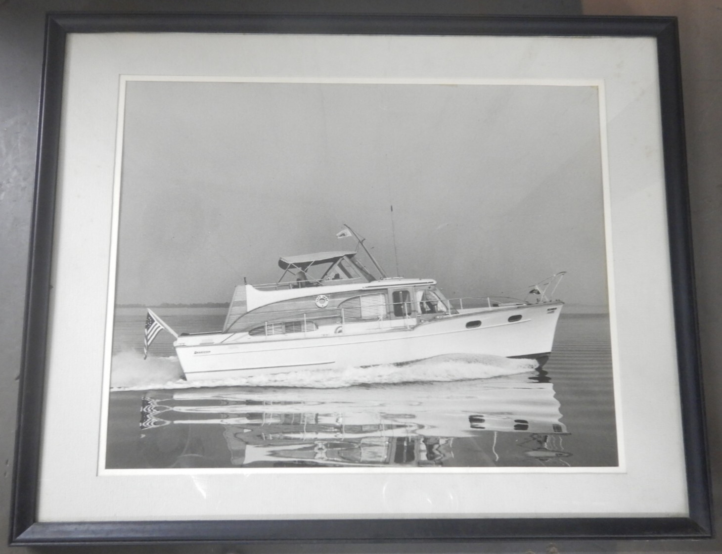 LARGE Vtg 1950s 60s Power Yacht Photograph Richardson Boat Cheaspeake Bay