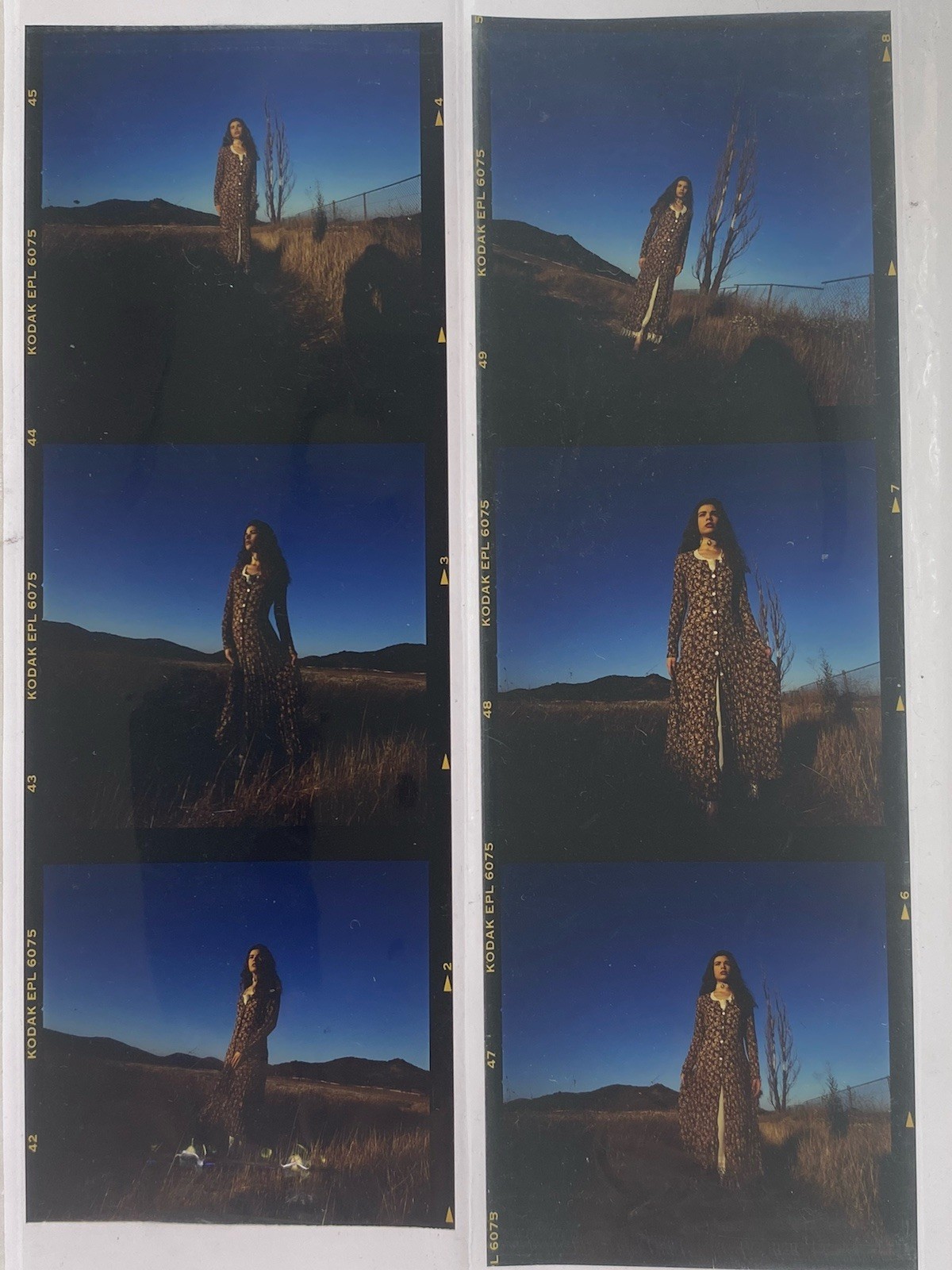 LOT OF 6 FEMALE IN MAXI DRESS AT SUNSET SEXY NATURE COLOR POSITIVES