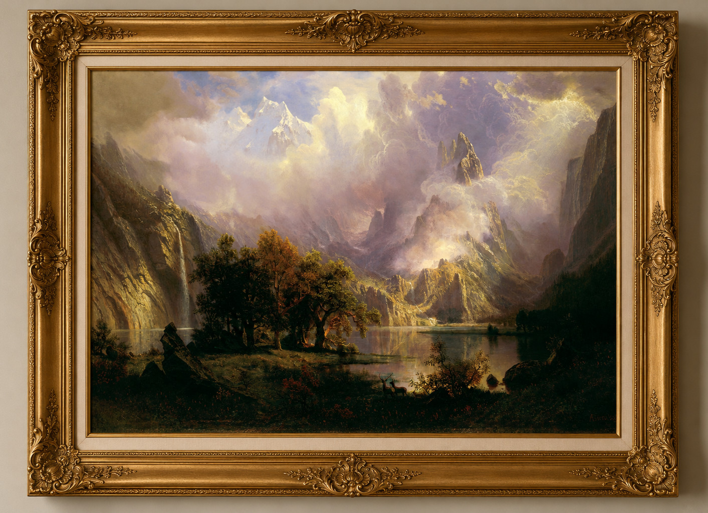 Vintage Style Majestic Mountain Art Print Digital Download, Traditional Art