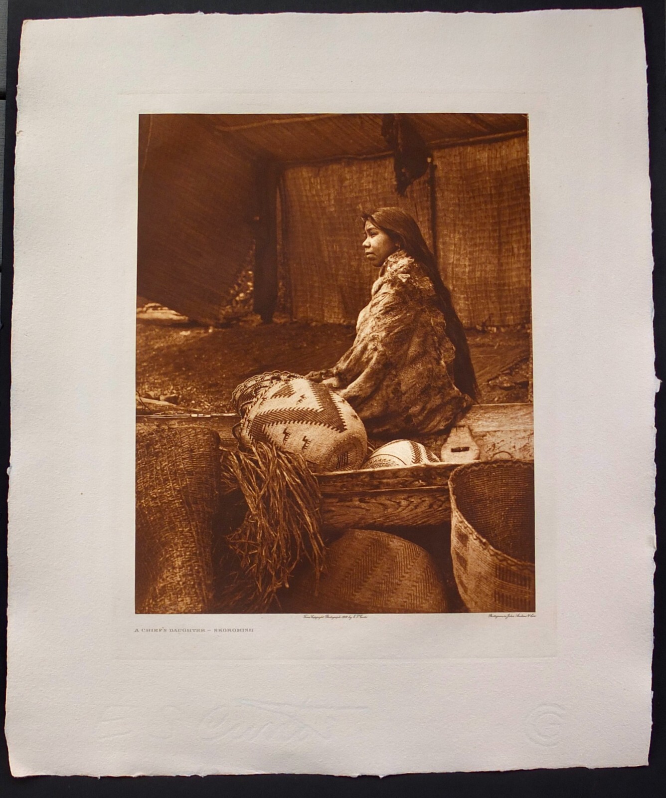 Edward S. Curtis “A Chief’s Daughter” From Original 1912 Photogravure Negative