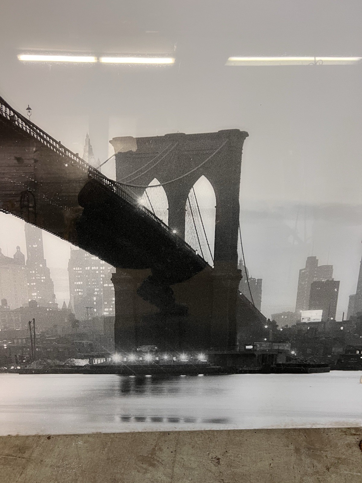 Brooklyn Bridge Plexi-Mount Black And White Photograph 87 X 58 1/2 Inches