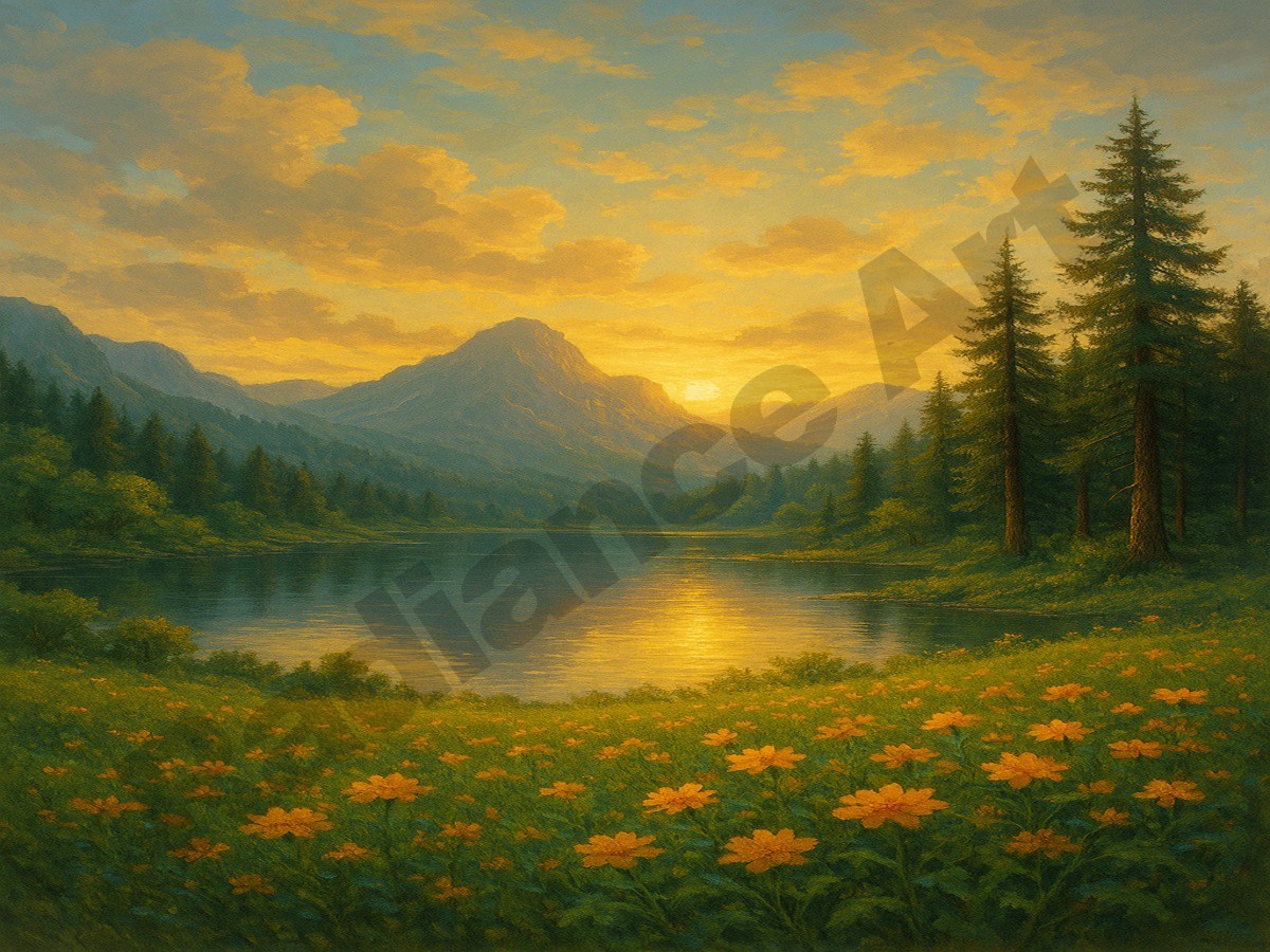 Digital Image Picture Photo Wallpaper Background Desktop AI Art Mountain Lake