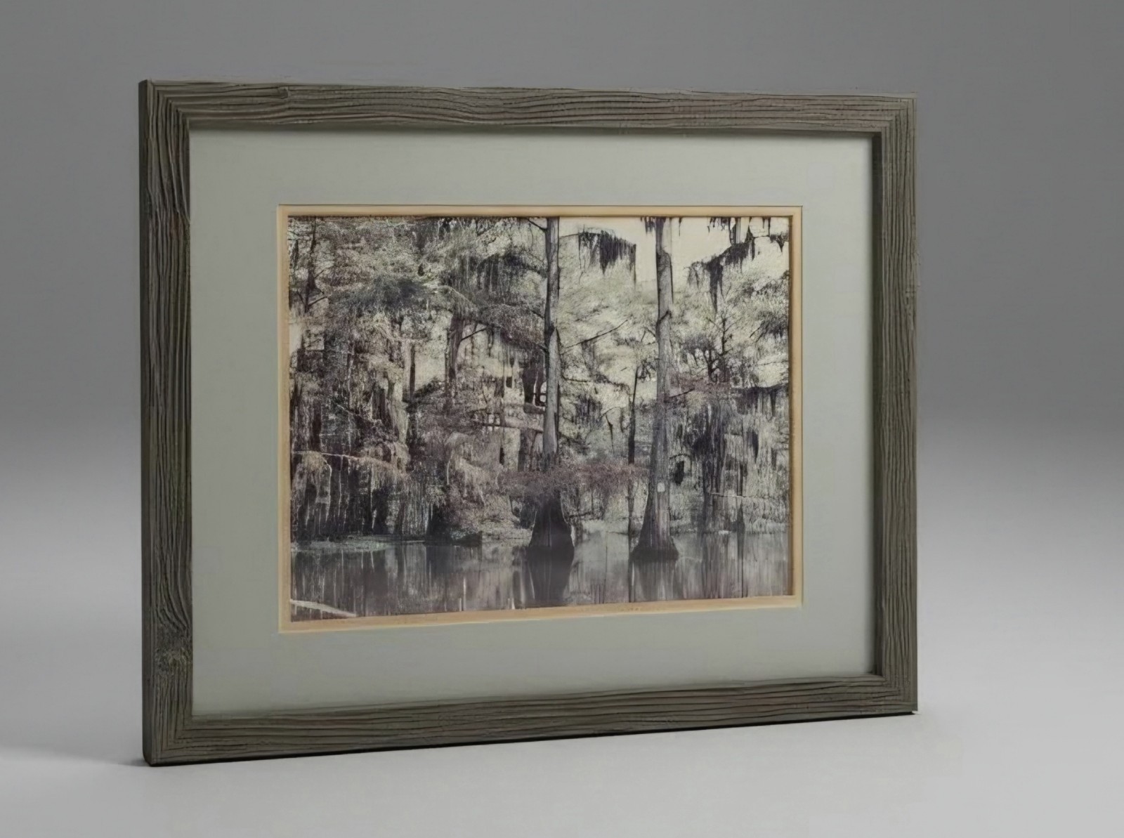 Original 1985 Cypress Swamp Watercolor Painting – Framed Southern Folk Art