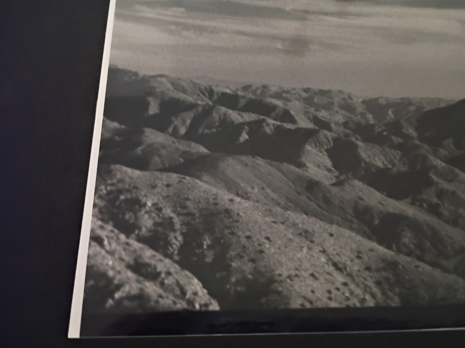 Vintage 80s Black White Desert Mountains Gelatin Silver Print Photograph 20×16