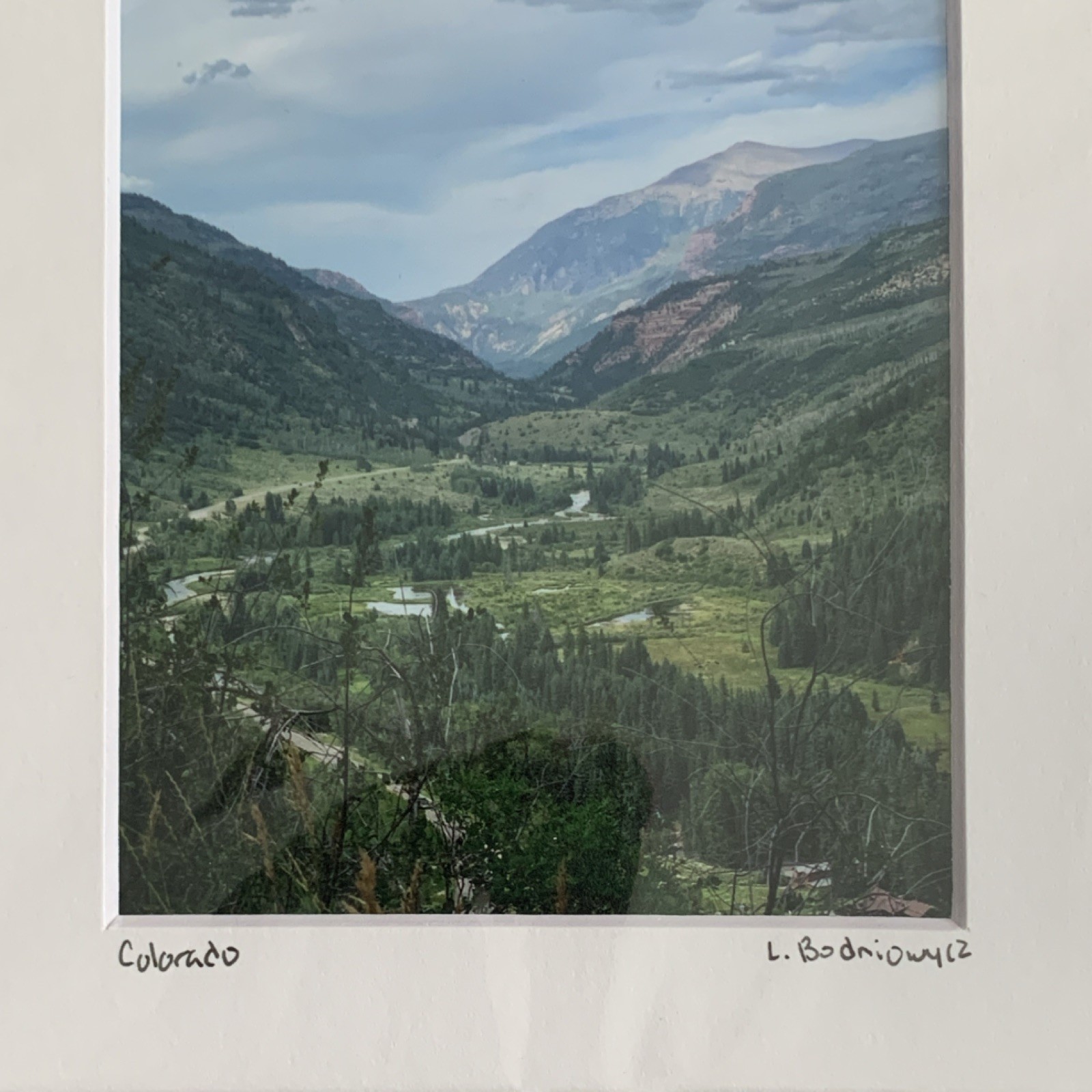 Signed Matted Color Landscape Photo Print Colorado Valley