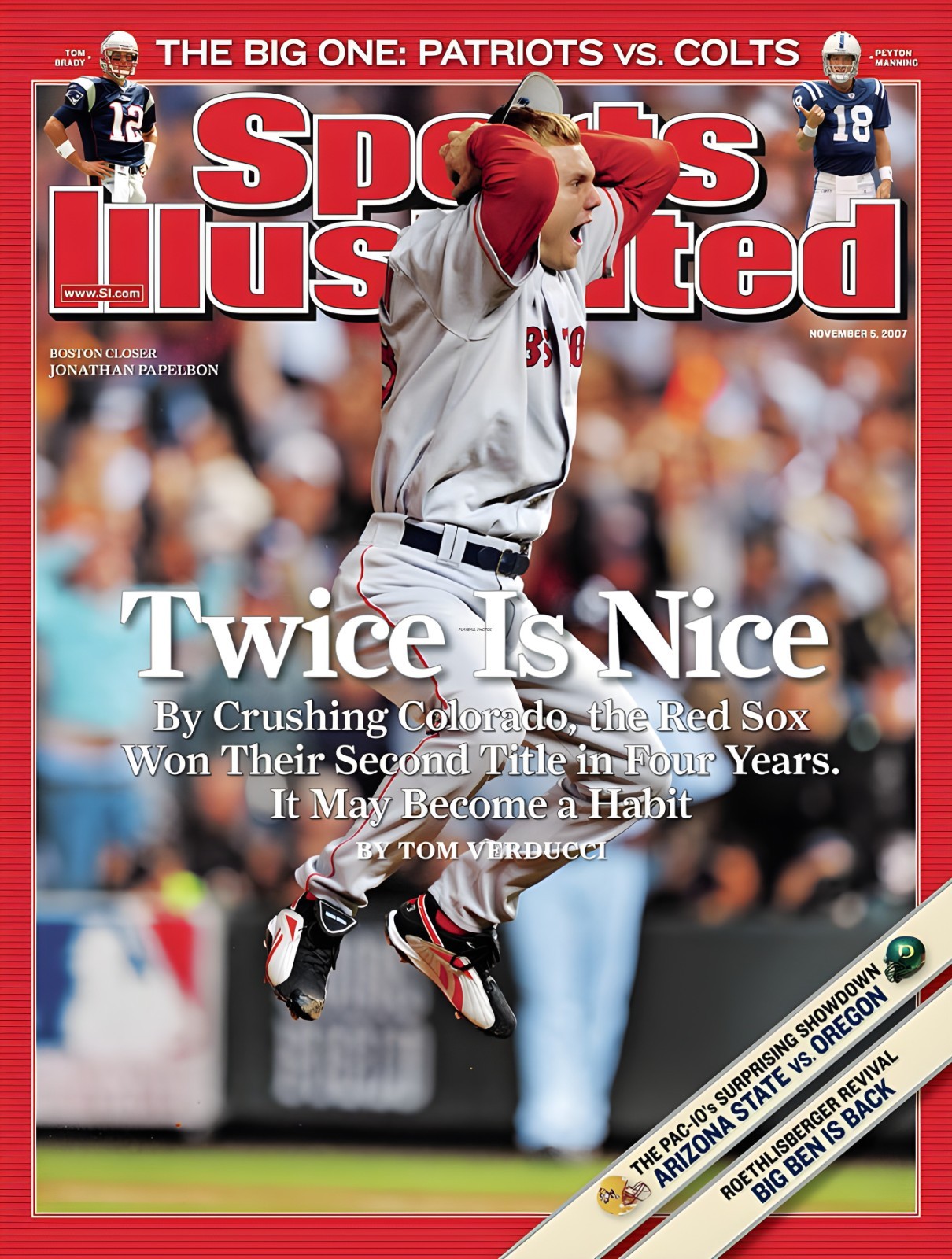 2007 Sports Illustrated Boston Red Sox 8×10 Cover Print 8×10 Colorized Print-FRE