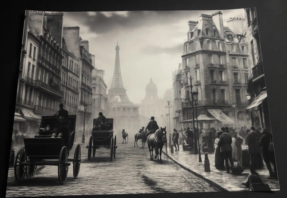 1800’s Cityscape Depiction 8.5×11” Matte Print, Wall Art