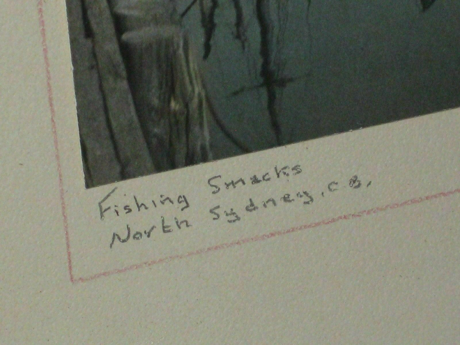 N Sydney Nova Scotia Cape Breton Canada “Fishing Smacks” Hand Colored Photo Rice